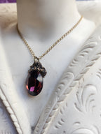 Arcane Resonance Collection – Small Handmade Bronze Pendant with Brown Oval Crystal