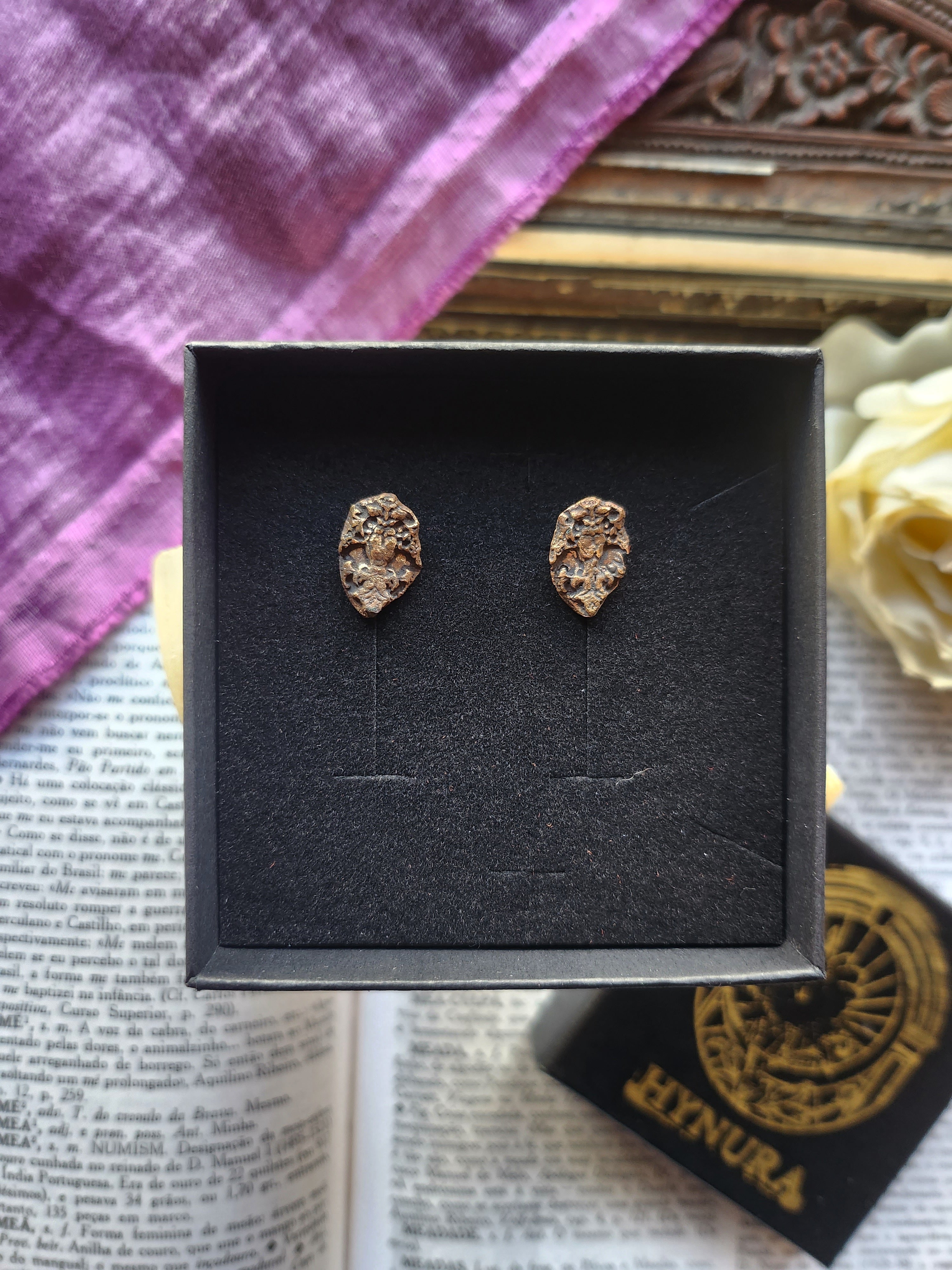 Mystic Baroque Collection -Handmade Bronze Stud Earrings