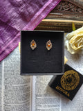 Colección Resonancia Arcana - Pendientes de Bronce y Cristal de Ámbar Hechos a Mano