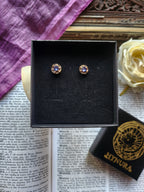 Handmade Bronze Lilac Crystal Stud Earrings