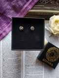 Handmade Bronze Grey Crystal Stud Earrings