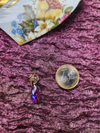 Rosarium Collection Collection - Handmade Bronze Rose Pendant with Fuchsia Crystal