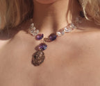 Collar Talismán Celestial – Colgante de Bronce Fairycore – Joyería de Cristal de Brujería – Regalo Romántico Boho – Amuleto Encantado