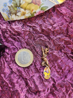 Echoes of Heaven – Bronze Angel Pendant with Aurora Crystal Drop - Angelcore Gift – Celestial Spiritual Charm - Guardian Angel Necklace
