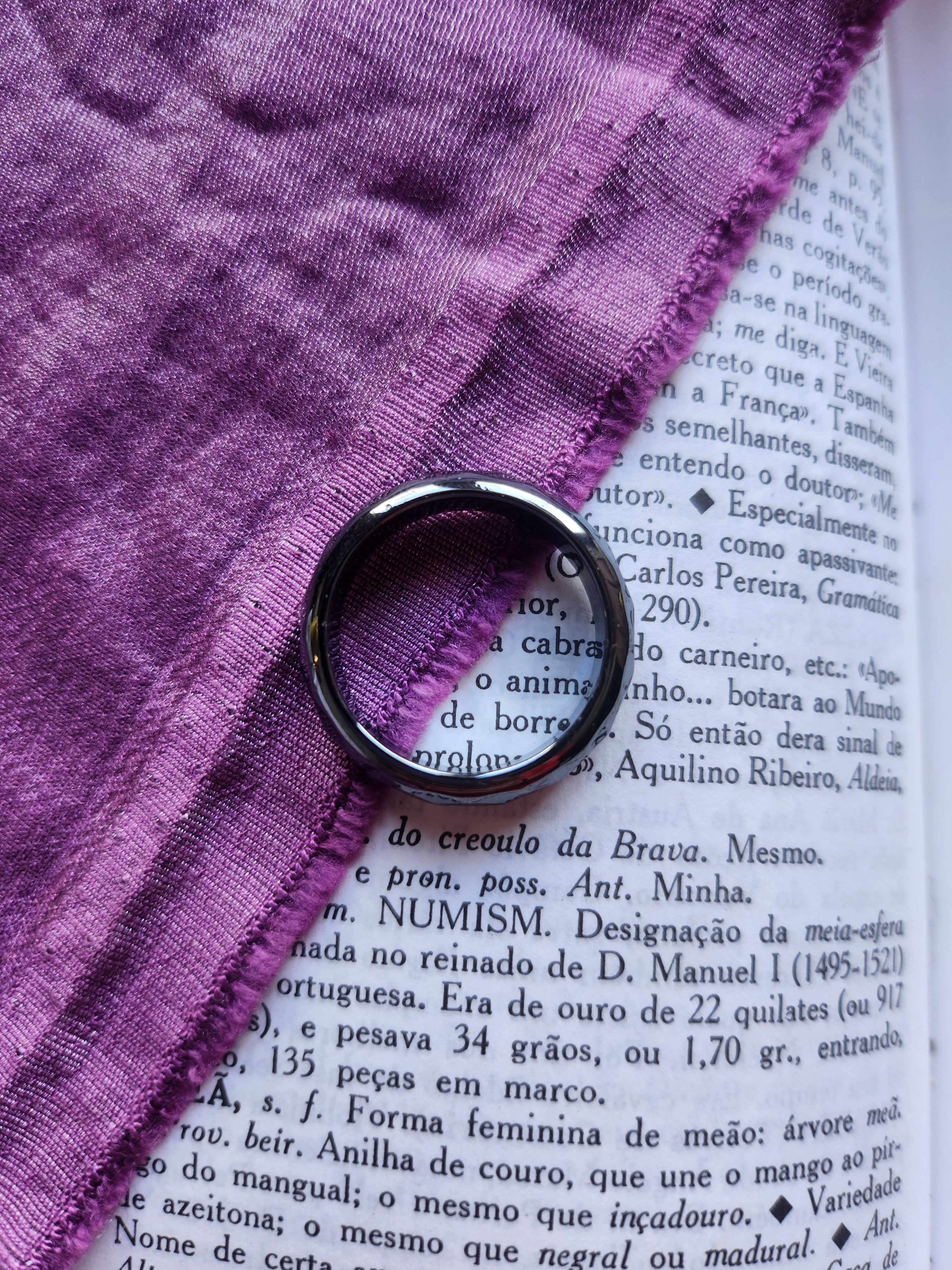 Hematite Ring Faceted Cut