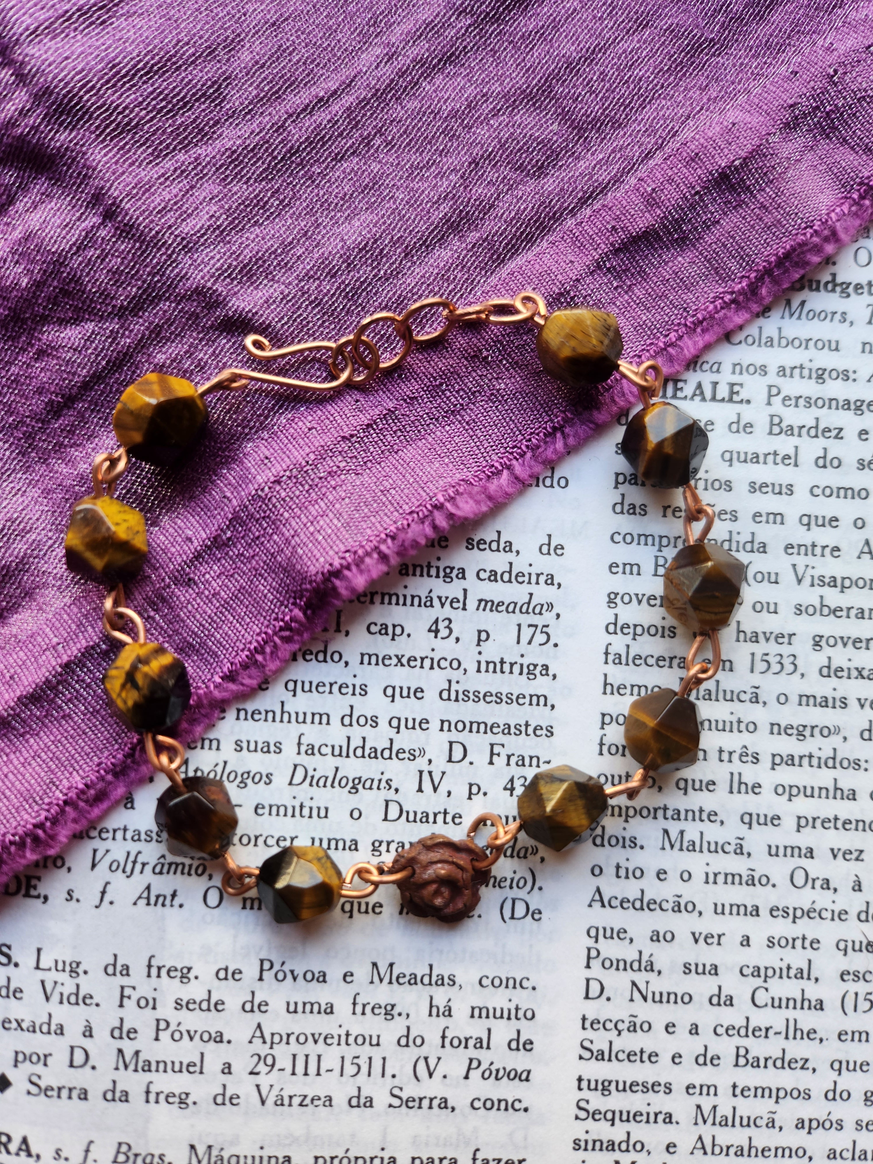 Rosarium Collection - Tiger’s Eye & Copper Bracelet