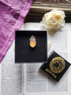 Arcane Resonance Collection – Small Handmade Bronze Pendant with Iridescent Oval Crystal