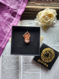 Arcane Resonance Collection – Handmade Copper Pendant with Salmon Oval Crystal