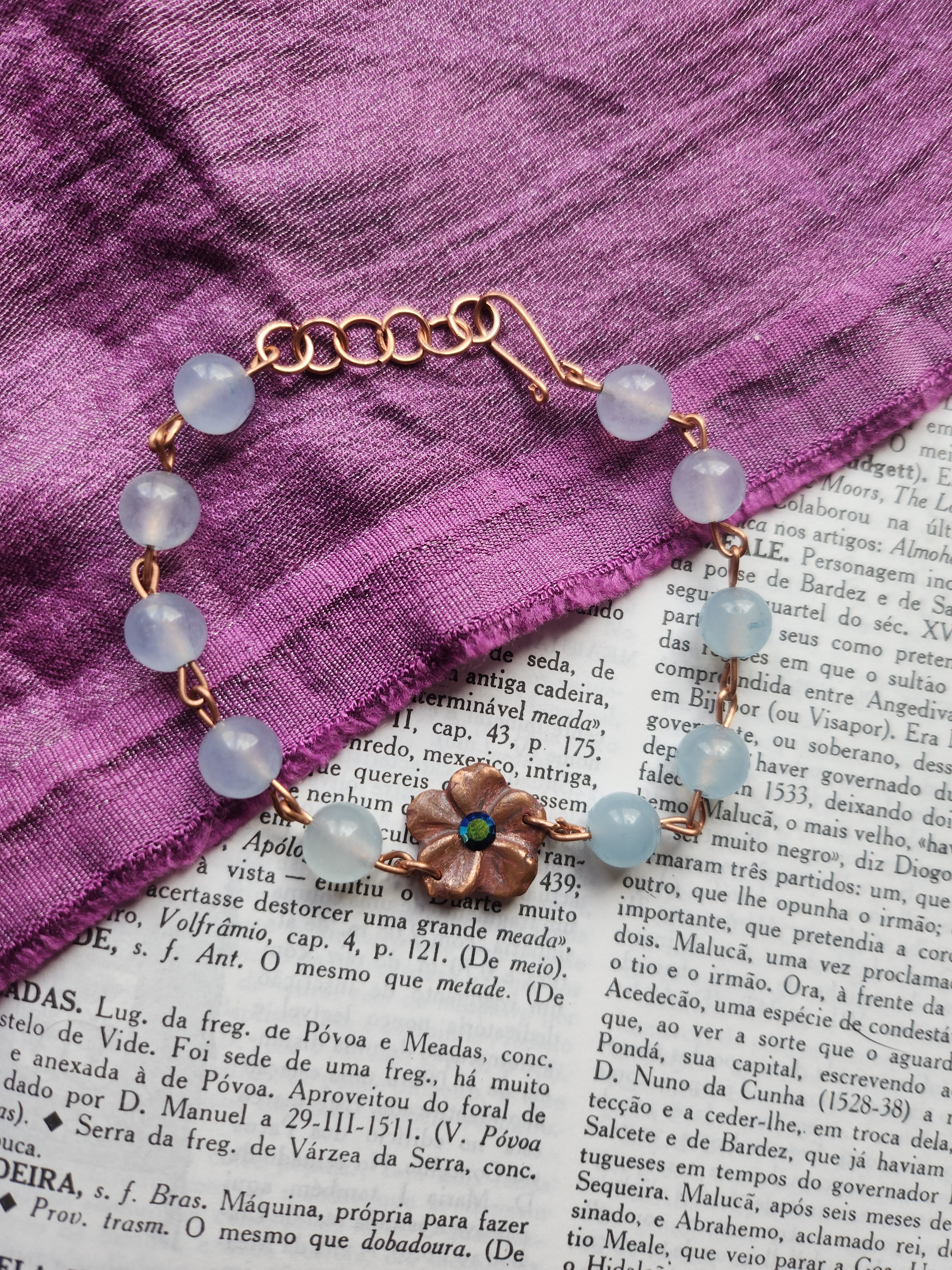 Eternal Bloom Collection - Aquamarine & Copper Bracelet