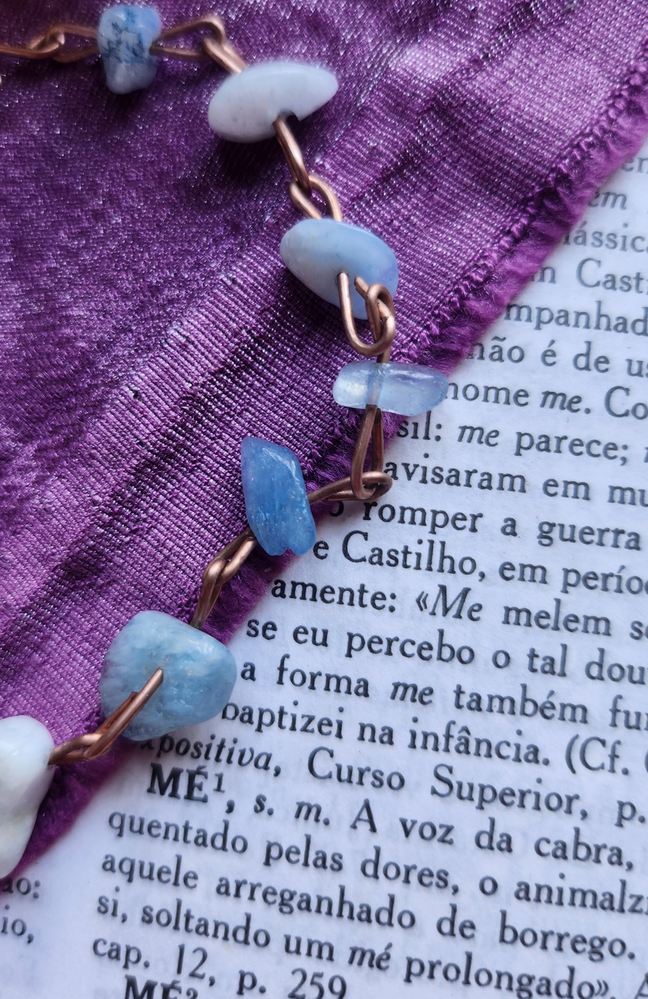 Pulsera de aguamarina y cobre