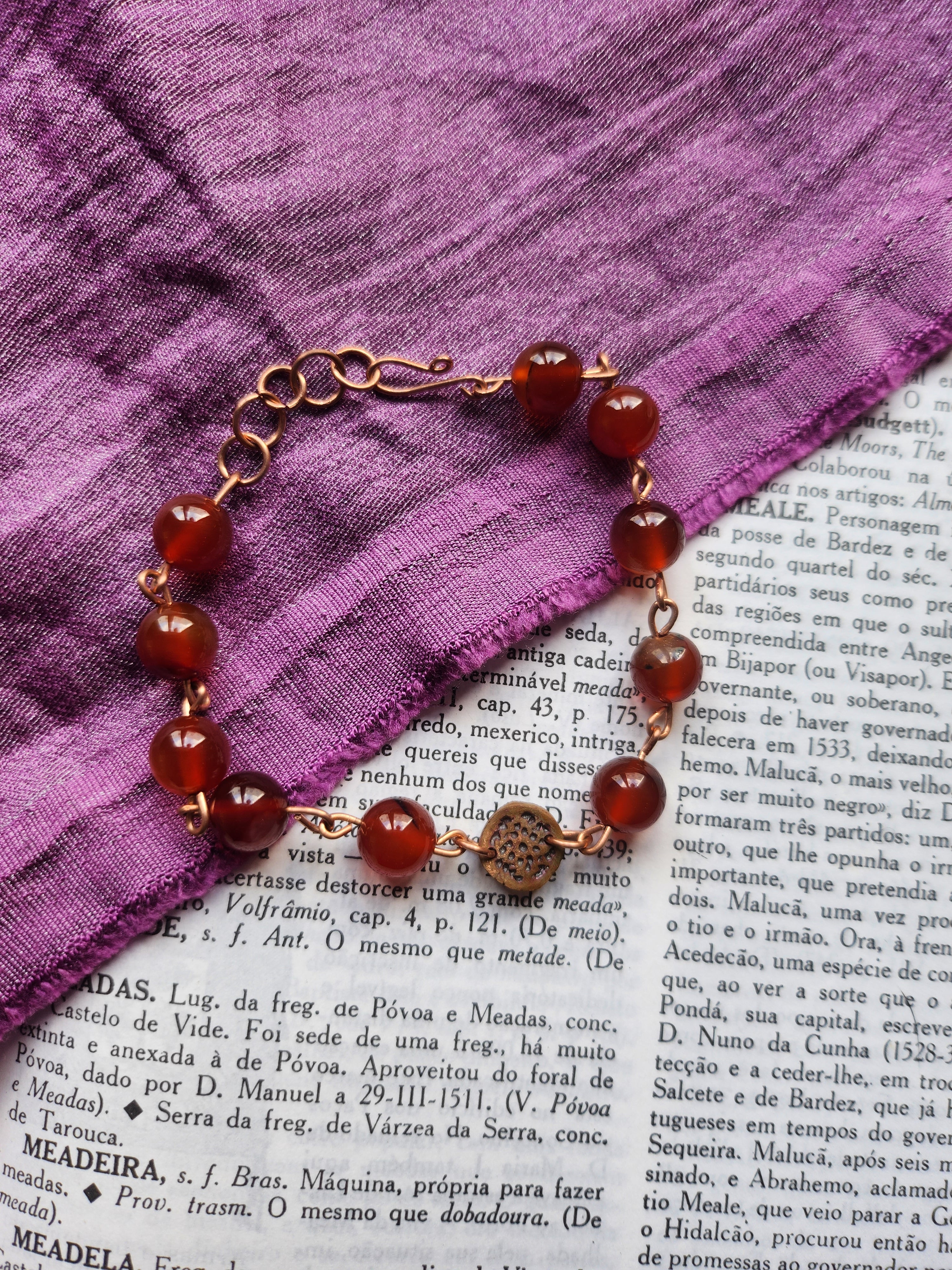 Handmade Carnelian & Copper Bracelet
