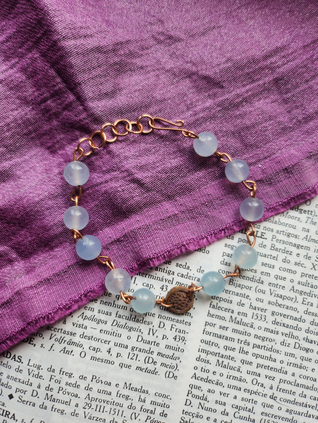 Handmade Aquamarine & Copper Bracelet