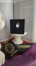 Arcane Resonance Collection – Handmade Bronze Pendant with Light Pink Octagon Crystal