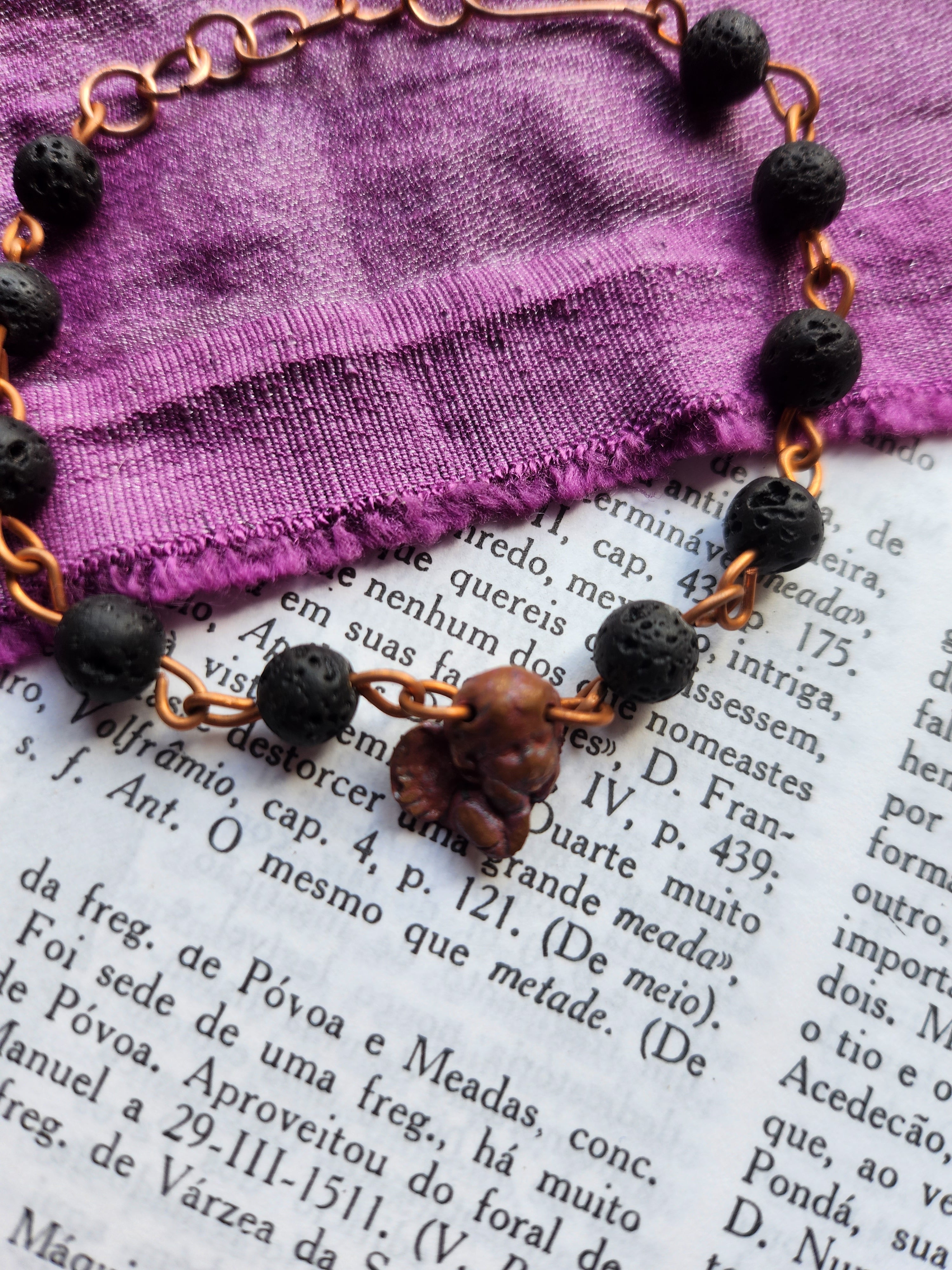 Echoes Of Heaven Collection - Volcanic Stone & Copper Bracelet