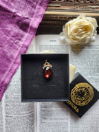 Arcane Resonance Collection – Small Handmade Bronze Pendant with Brown Oval Crystal