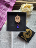 Handmade Roman Bronze Medallion with Fuchsia Crystal