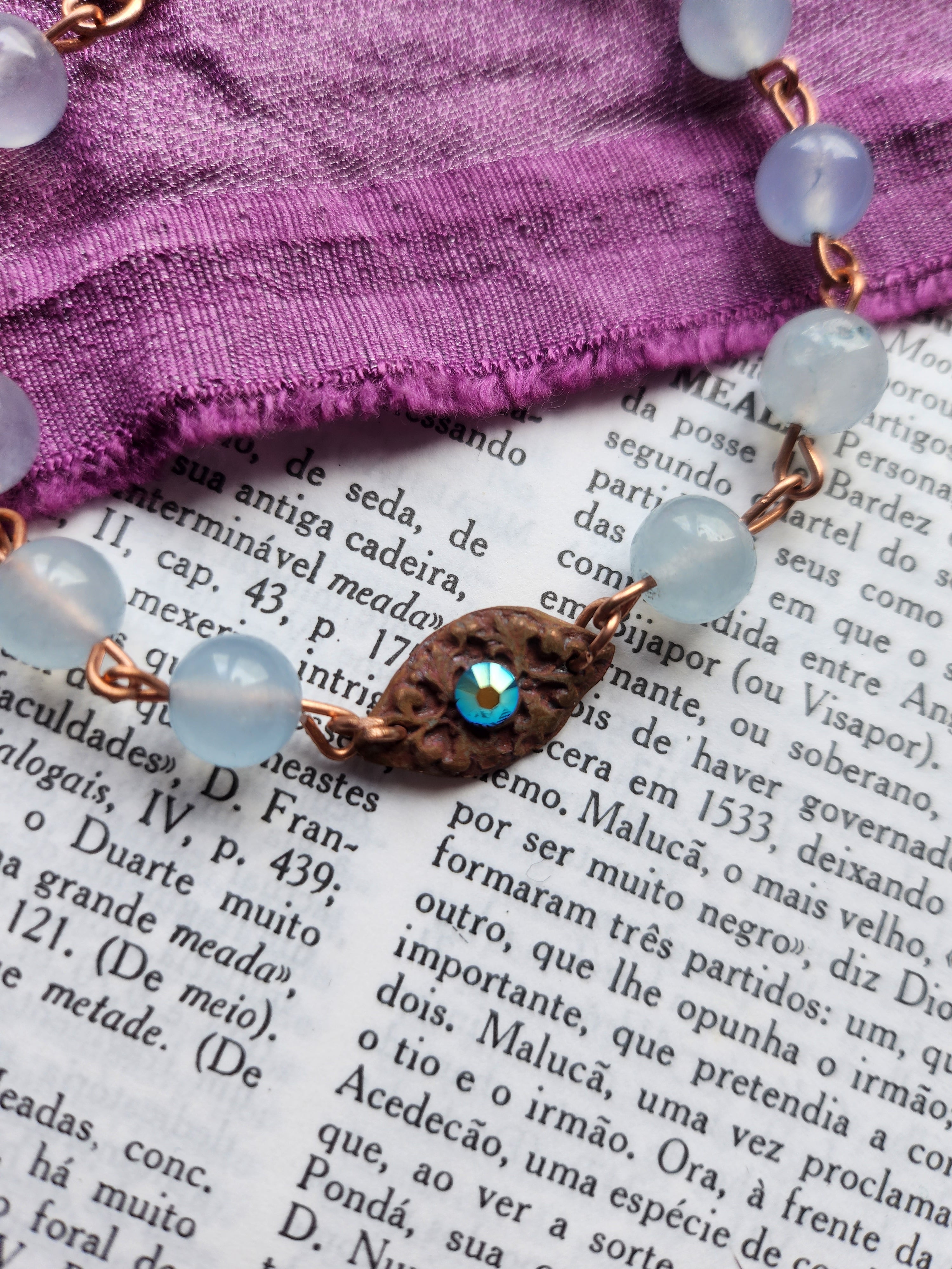 Colección Resonancia Arcana - Pulsera de aguamarina y cobre