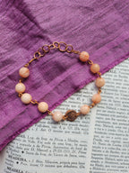 Handmade Pink Opal & Copper Bracelet