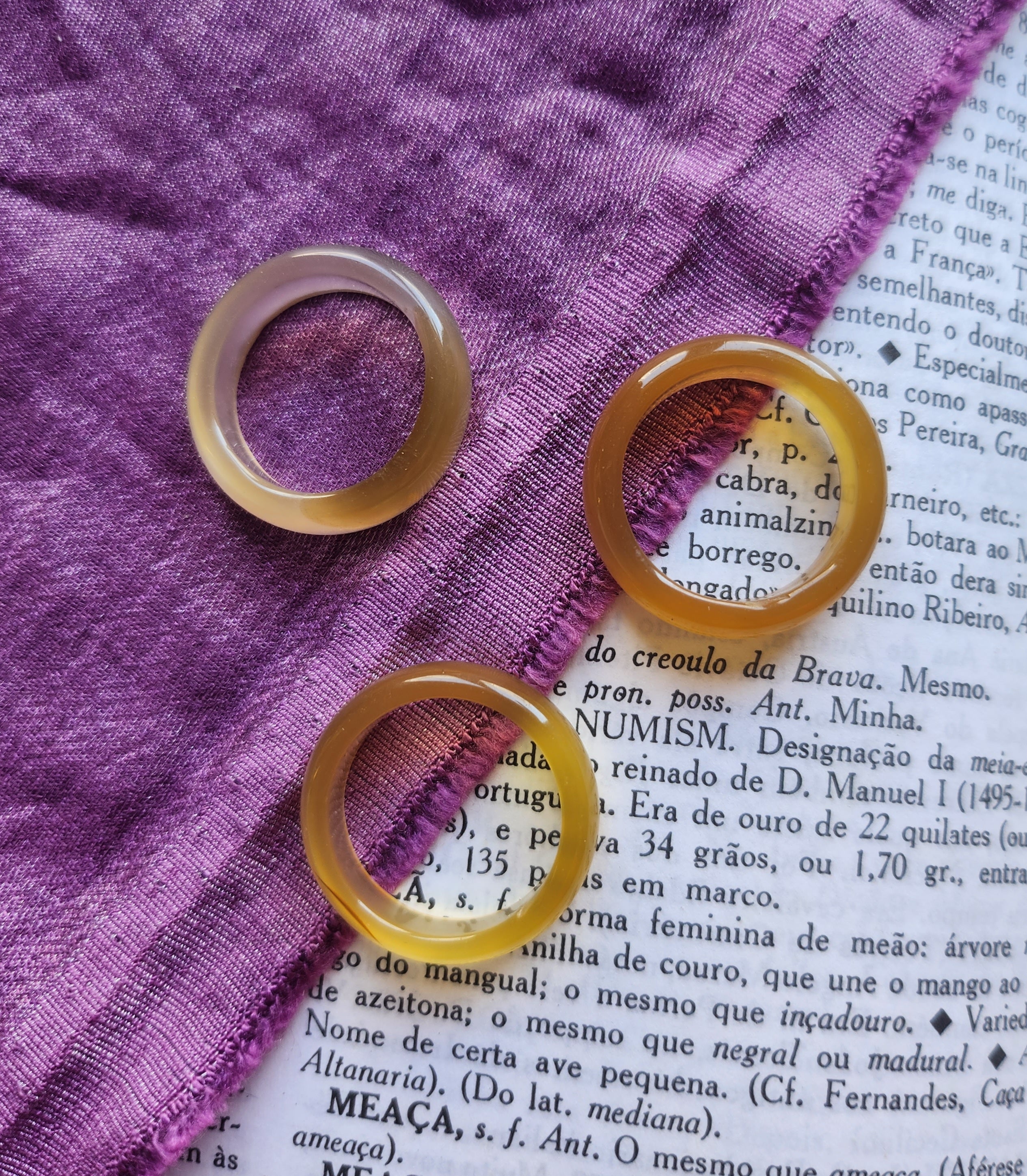 Yellow Agate Ring Polished Band