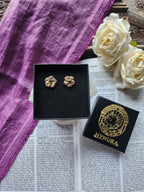 Eternal Bloom Collection – Handmade Crystal Flower Earrings with Green Crystal