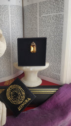 Arcane Resonance Collection – Handmade Bronze Pendant with Golden Octagon Crystal