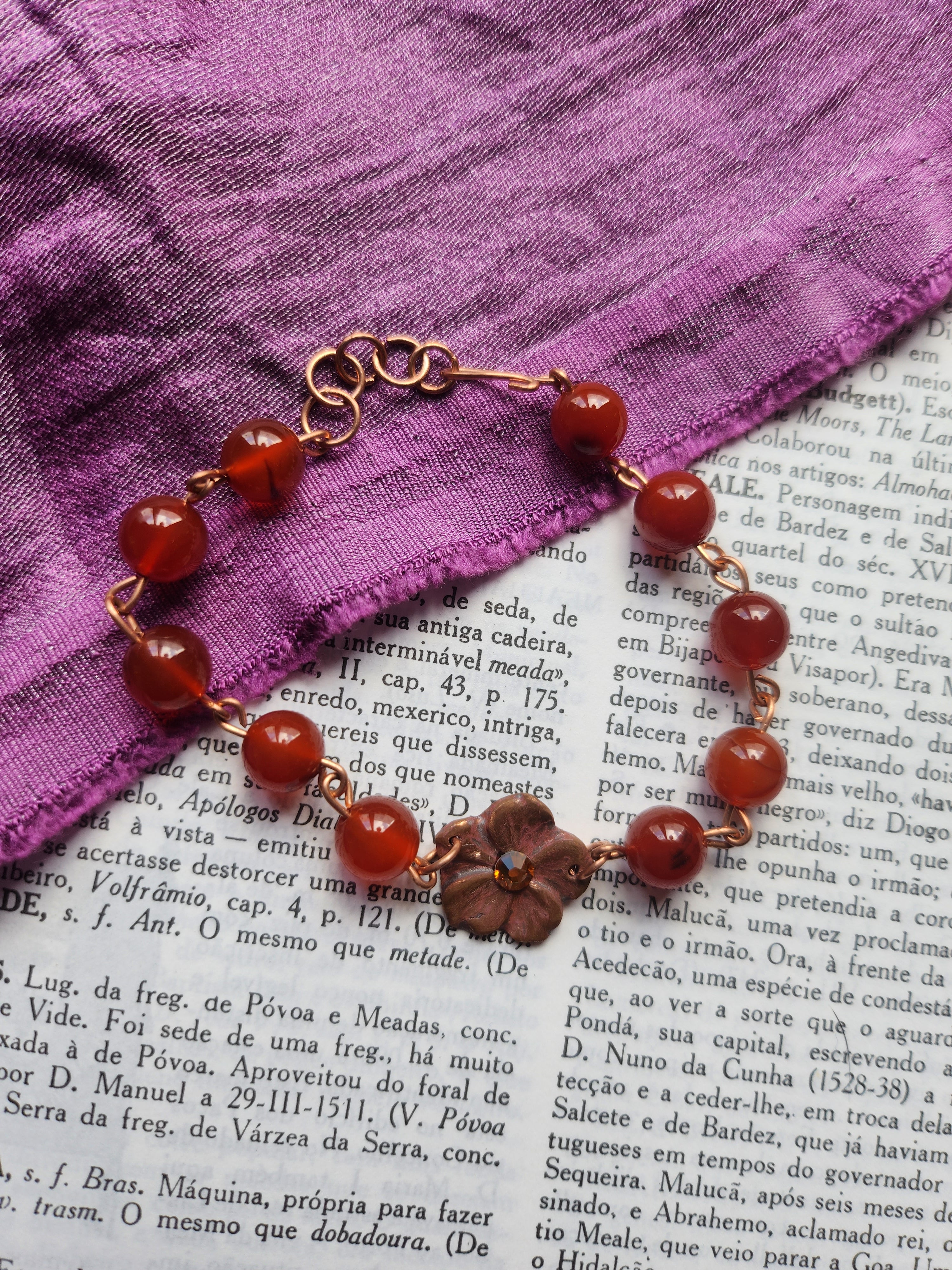 Eternal Bloom Collection - Carnelian & Copper Bracelet