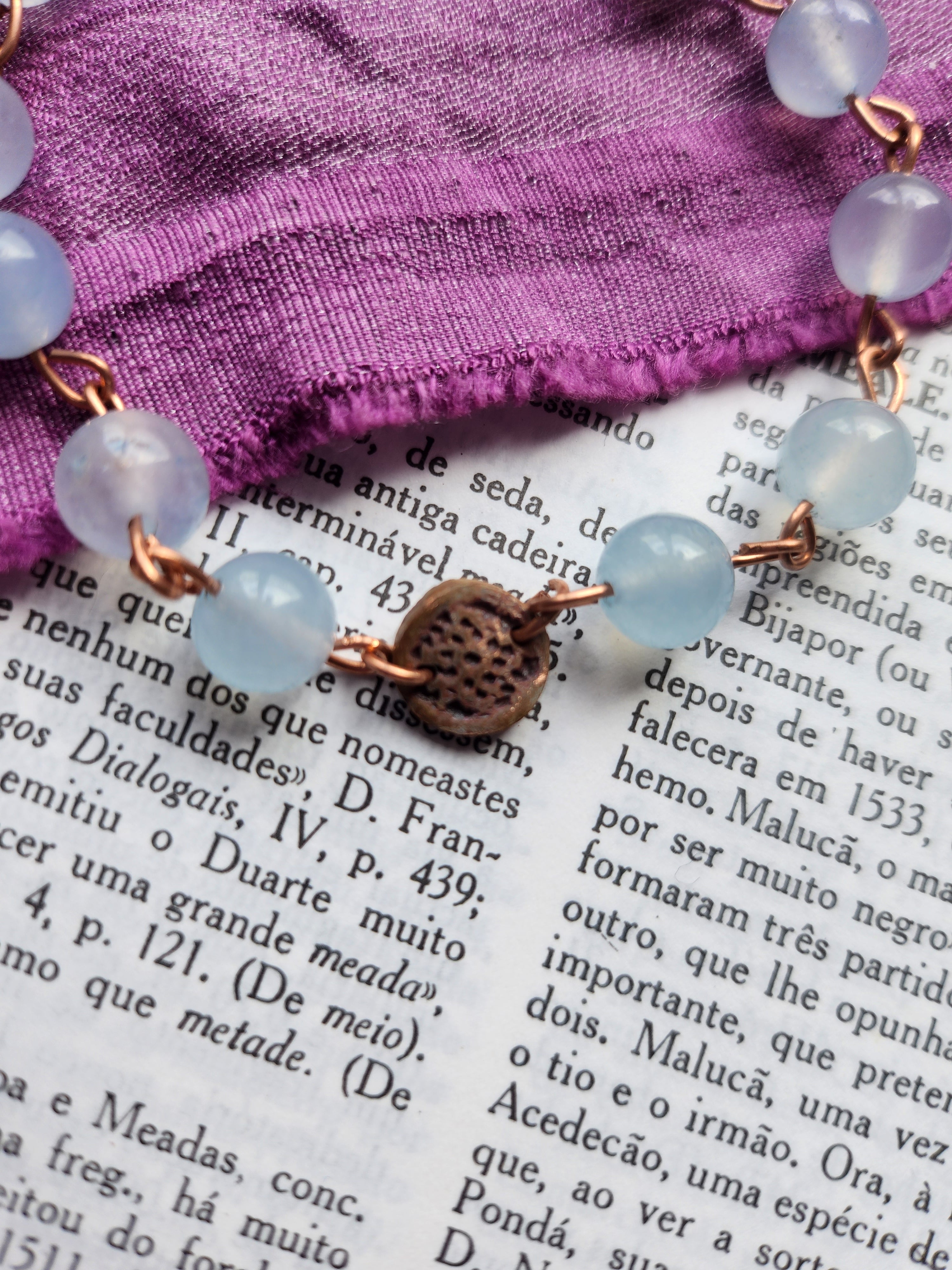 Handmade Aquamarine & Copper Bracelet