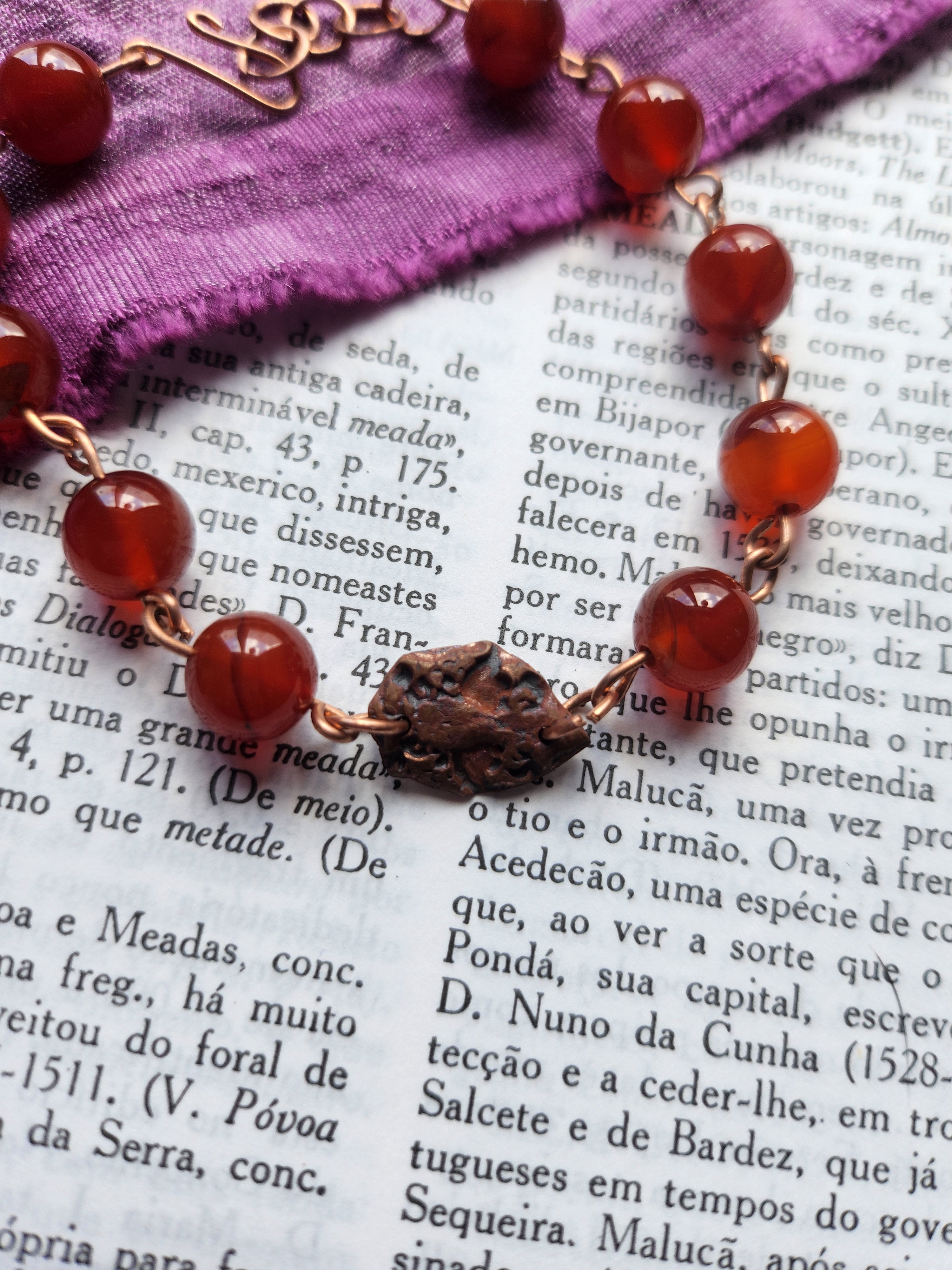 Mystic Baroque Collection - Carnelian & Copper Bracelet