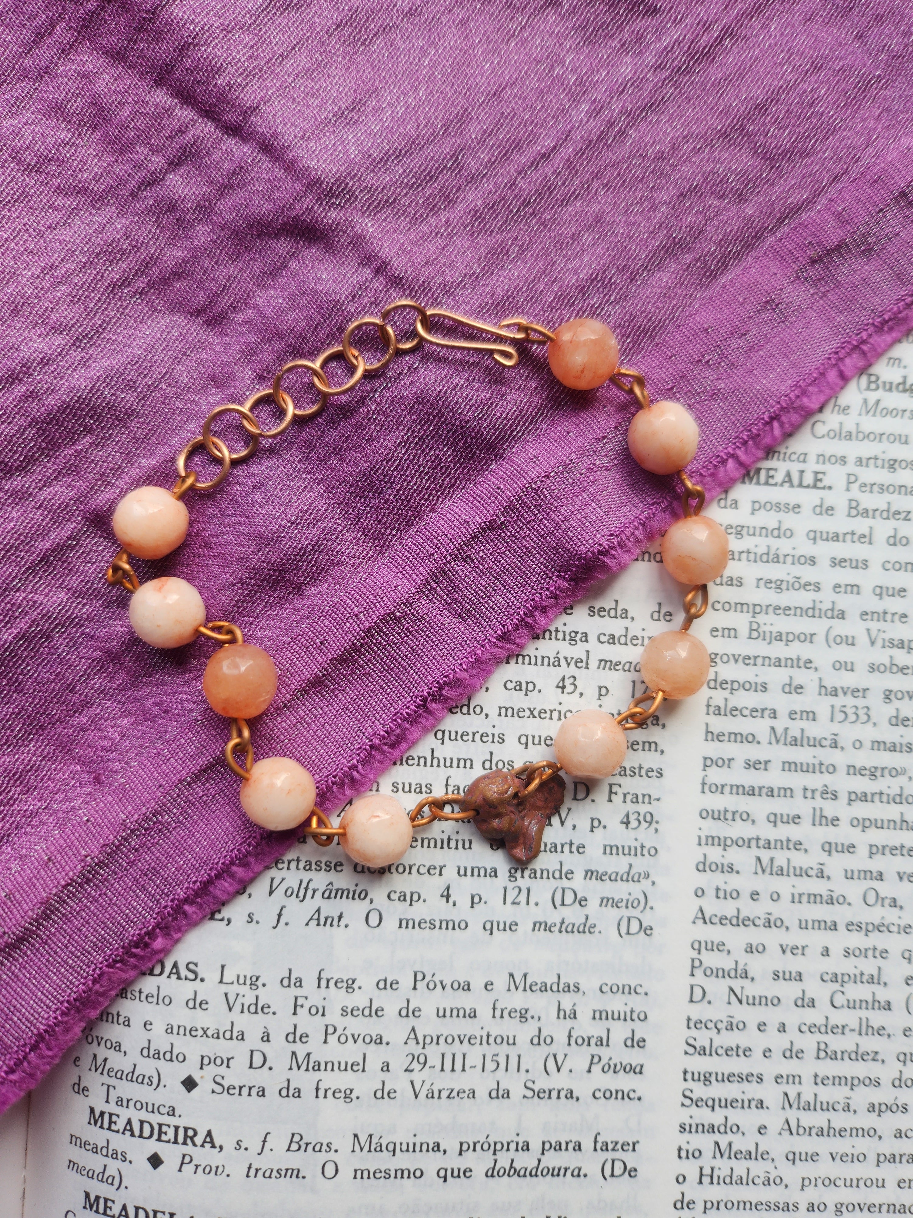 Echoes Of Heaven Collection - Pink Opal & Copper Bracelet