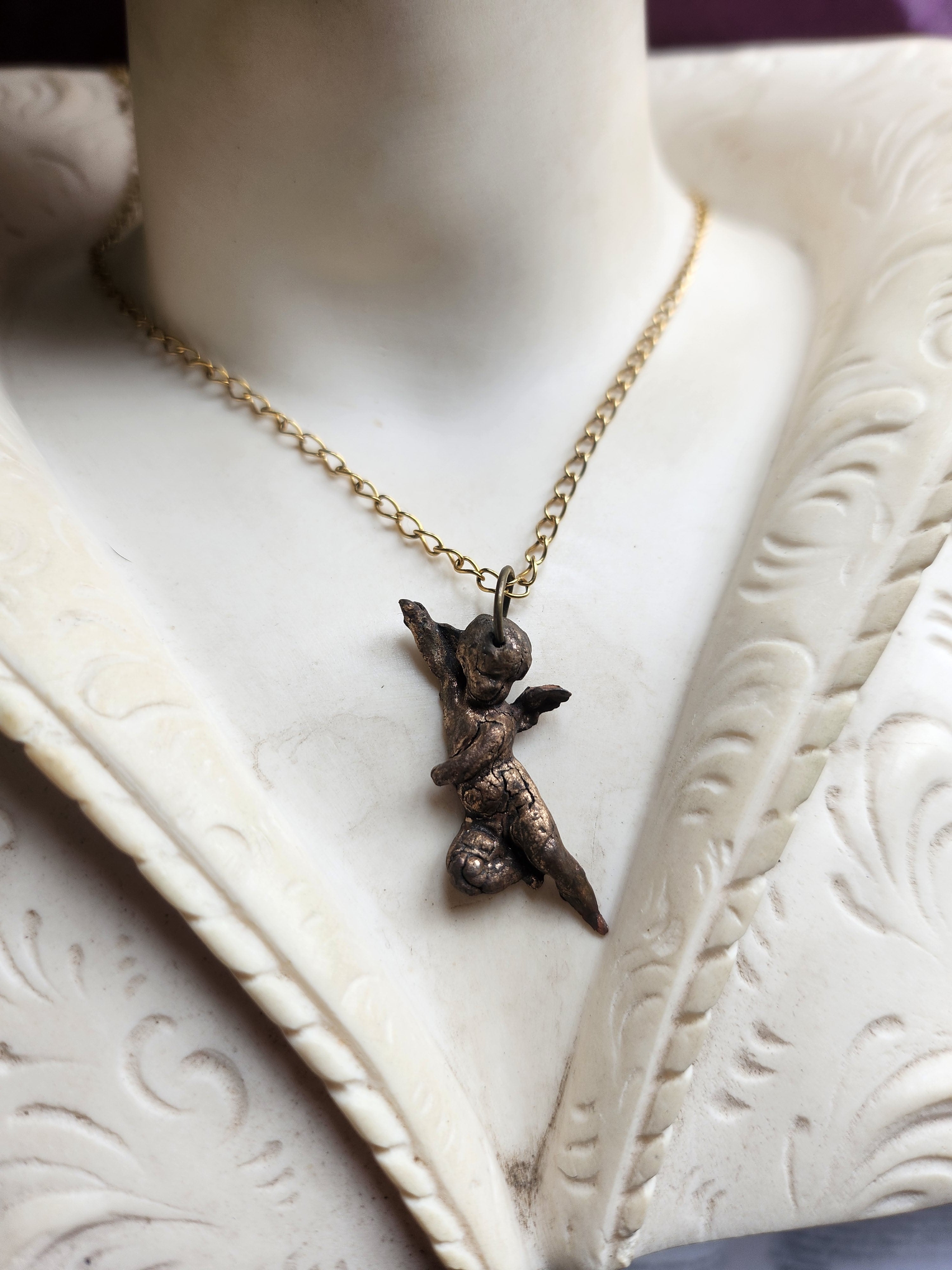 Echoes Of Heaven Collection- Handmade Bronze Angel Pendant